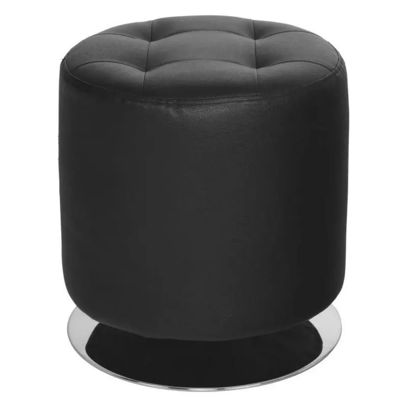 Hocker in Metall, Textil Schwarz, Chromfarben