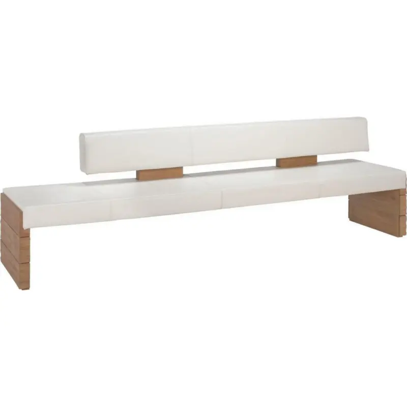 Sitzbank 274/84/65 cm in Weiß, Eichefarben