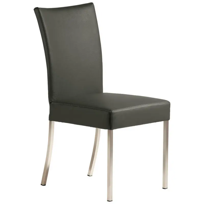 Stuhl in Edelstahl Echtleder