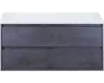 Hornbach Waschbeckenunterschrank Sanox Porto 59x120x50 cm mit Waschtischplatte beton anthrazit/weiß matt