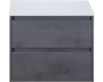 Hornbach Waschbeckenunterschrank Sanox Porto 59x70x50 cm mit Waschtischplatte beton anthrazit/weiß matt