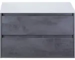 Hornbach Waschbeckenunterschrank Sanox Porto 58,6x90,2x50 cm mit Waschtischplatte beton anthrazit/weiß matt