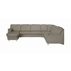 Wohnlandschaft in Echtleder Grau