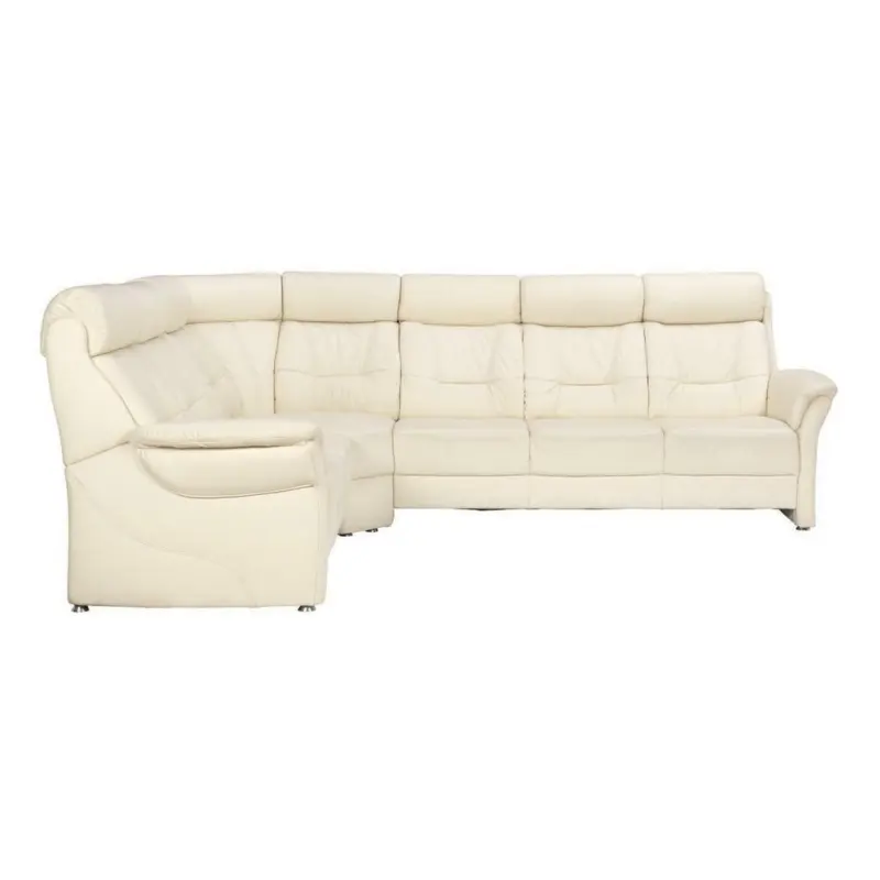 Wohnlandschaft in Echtleder Weiß