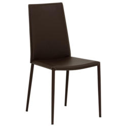 Stuhl in Stahl Kombination Echtleder/Lederlook