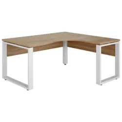 Eckschreibtisch 160/140/75,6 cm in Weiß, Sonoma Eiche