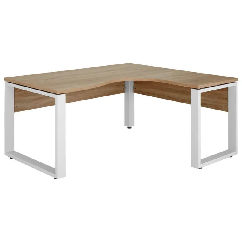 Eckschreibtisch 160/140/75,6 cm in Weiß, Sonoma Eiche