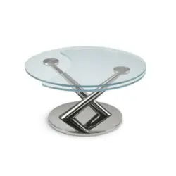 Couchtisch in Metall, Glas 80(128)/80/40 cm