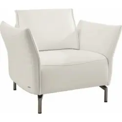 Sessel in Echtleder Wei&szlig;