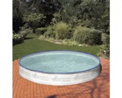 Aufstellpool Stahlwandpool-Set Gre rund Ø 300x120 cm inkl. Sandfilteranlage, Skimmer, Leiter, Filtersand, Abdeckplane & Bodenschutzvlies Nordicoptik