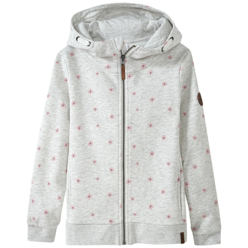 Mädchen Sweatjacke mit Blümchen-Allover