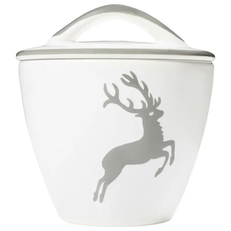 Zuckerdose Grauer Hirsch Keramik