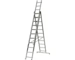 Hornbach CLASSIK Mehrzweckleiter Anlege-Steh-oder Schiebeleiter Aluminium 3-teilig 3 x 11 Sprossen Arbeitshöhe 6,85 m