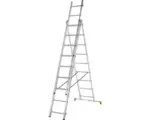 Hornbach CLASSIK Mehrzweckleiter Anlege-Steh-oder Schiebeleiter Aluminium 3-teilig 3 x 9 Sprossen Arbeitshöhe 5,75 m