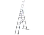 Hornbach WERNER Mehrzweckleiter Anlege-Steh-oder Schiebeleiter Aluminium 3-teilig 3 x 10 Sprossen Arbeitshöhe 6,5 m