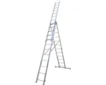 Hornbach WERNER Mehrzweckleiter Anlege-Steh-oder Schiebeleiter Aluminium 3-teilig 3 x 12 Sprossen Arbeitshöhe 8,15 m