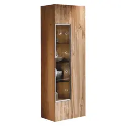 Vitrine in furniert, mehrschichtige Massivholzplatte (Tischlerplatte) Altholz, Eiche Eichefarben