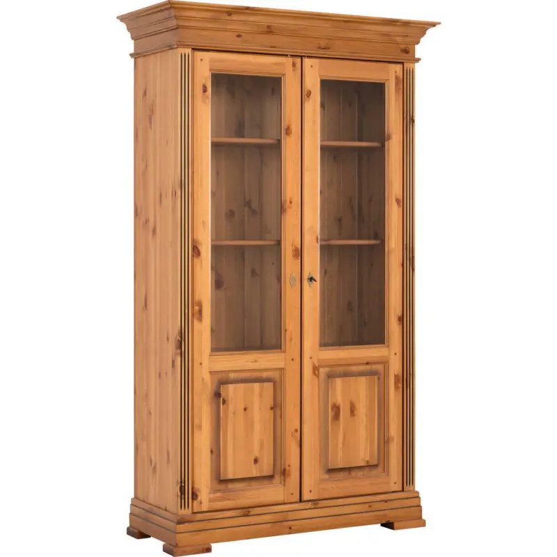 Vitrine in vollmassiv Kiefer Kieferfarben