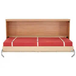 Klappbett 90/200 cm Creme, Nussbaumfarben