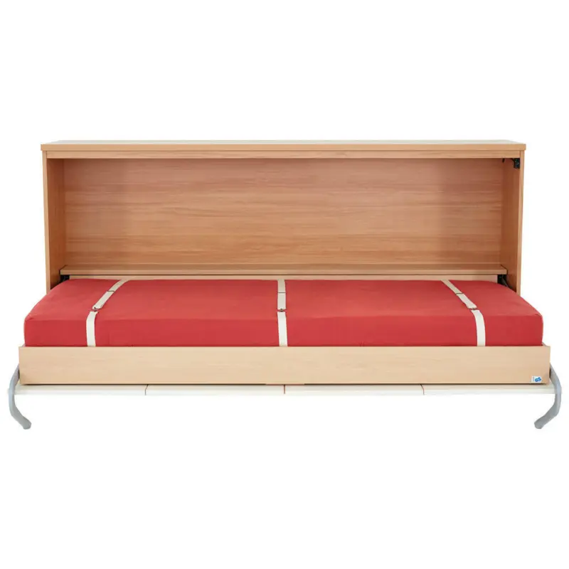 Klappbett 90/200 cm Creme, Nussbaumfarben