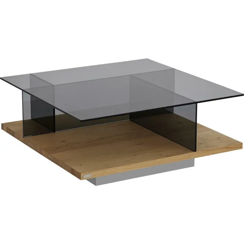 Couchtisch in Glas, Holzwerkstoff 80/80/35 cm
