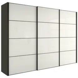 Schiebet&uuml;renschrank in Grau, Wei&szlig;