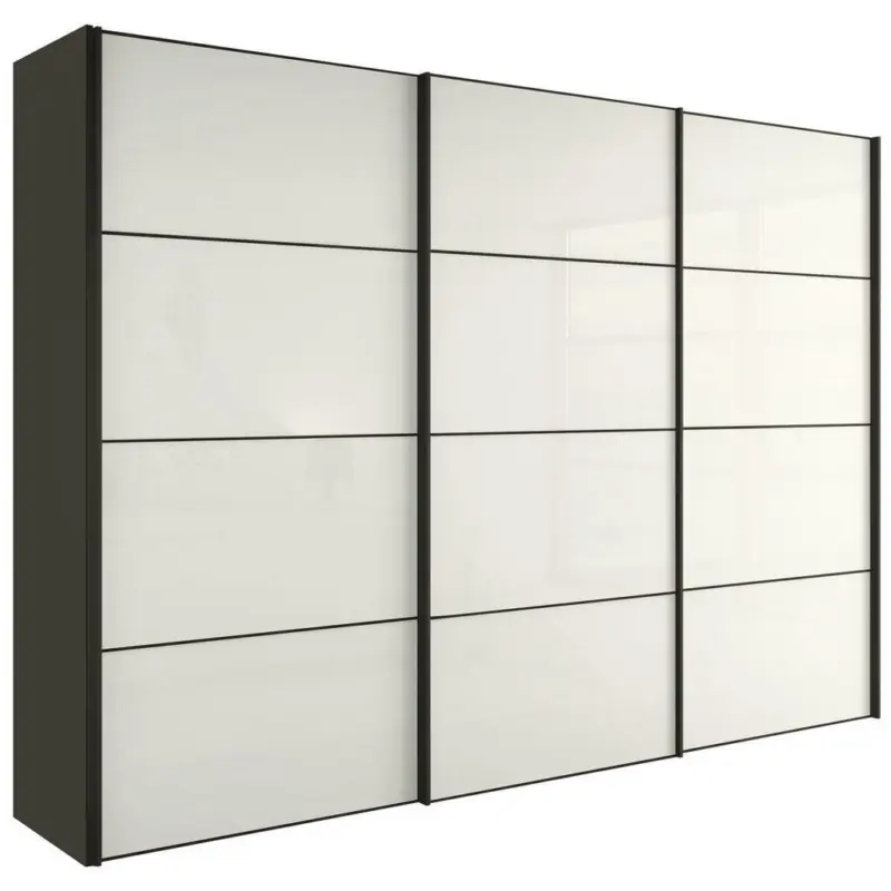 Schiebet&uuml;renschrank in Grau, Wei&szlig;