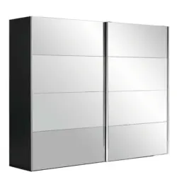 Schwebetürenschrank in Schwarz