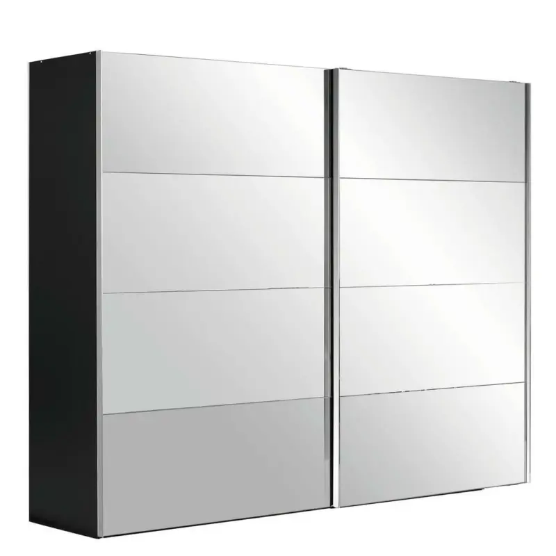 Schwebetürenschrank in Schwarz