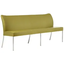 Sitzbank 200/89/65 cm in Grün, Edelstahlfarben