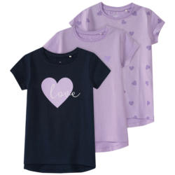 3 Mädchen T-Shirts mit Herzchen-Motiven