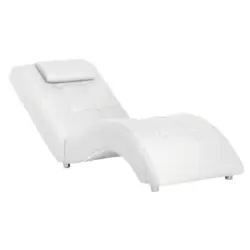 Relaxliege in Lederlook Weiß