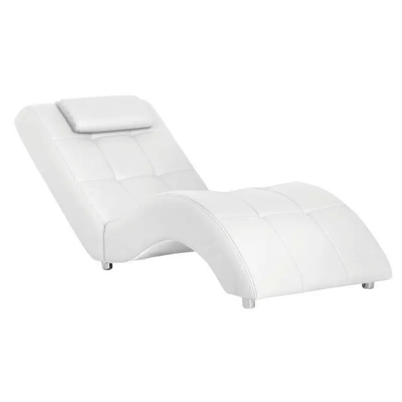 Relaxliege in Lederlook Weiß