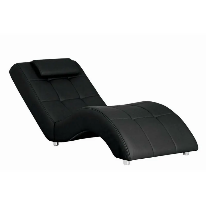 Relaxliege in Lederlook Schwarz
