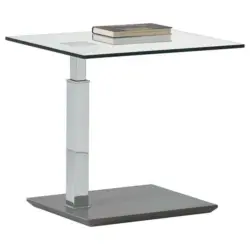 Couchtisch in Metall, Glas, Holzwerkstoff 55/47/47-63 cm