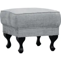 Hocker in Textil Hellgrau