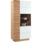XXXLutz Lauterach - Ihr Möbelhaus bei Bregenz Vitrine in massiv, mehrschichtige Massivholzplatte (Tischlerplatte) Wildeiche Weiß, Eichefarben