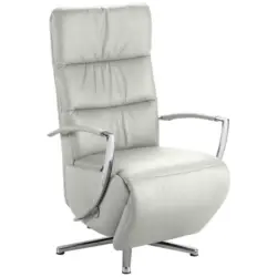 Relaxsessel in Leder Hellgrau