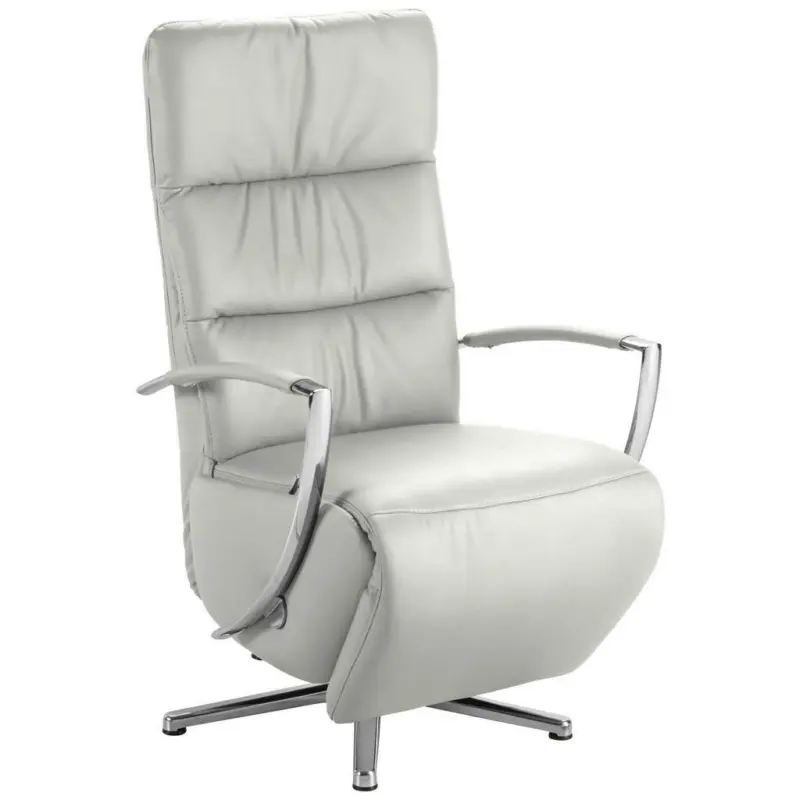Relaxsessel in Leder Hellgrau
