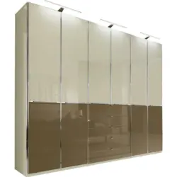 Drehtürenschrank in Braun, Eichefarben, Beige