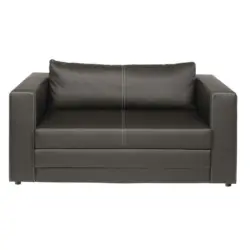 Schlafsofa in Lederlook Taupe