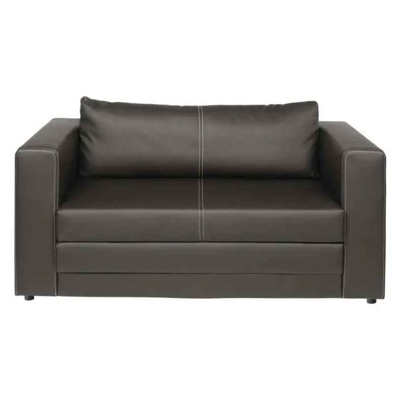 Schlafsofa in Lederlook Taupe