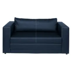 Schlafsofa in Lederlook Blau