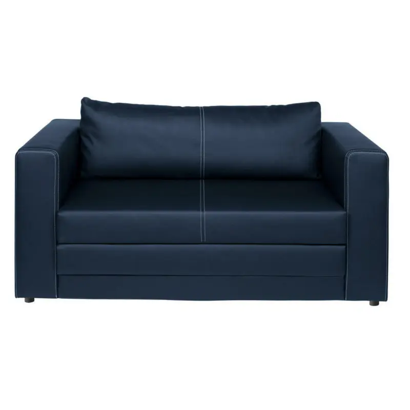 Schlafsofa in Lederlook Blau
