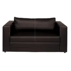 Schlafsofa in Lederlook Braun