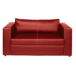 Schlafsofa in Lederlook Rot