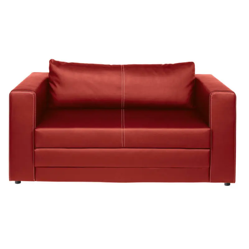 Schlafsofa in Lederlook Rot