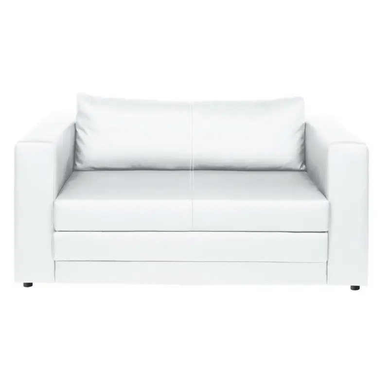 Schlafsofa in Lederlook Weiß