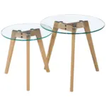XXXLutz Lauterach - Ihr Möbelhaus bei Bregenz Beistelltischset in Holz, Glas 50/50/45 cm