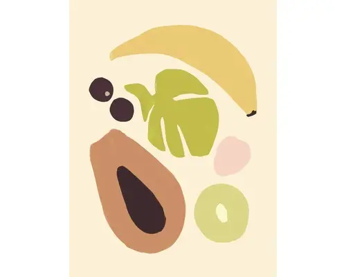 Kunstdruck Tropical Fruits 60x80 cm